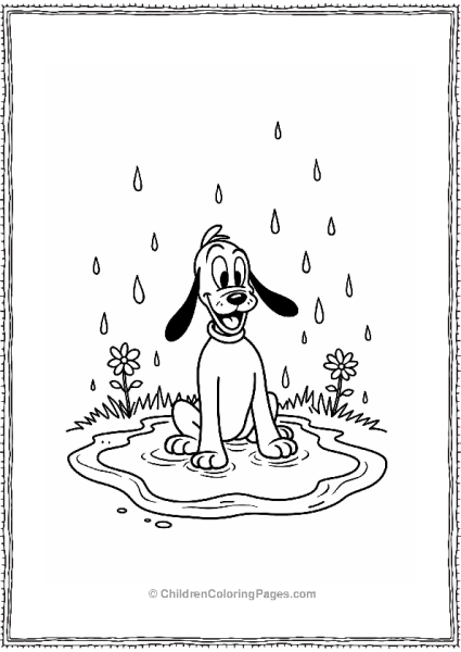 Pluto Splashing In A Puddle Free PDF Printable