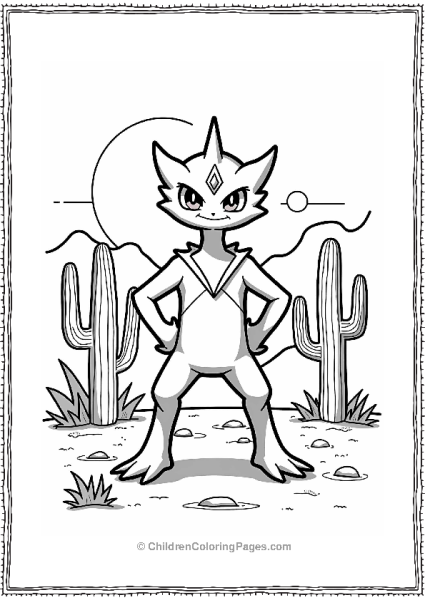 Pokémon Bold Zygarde In A Desert Oasis Free PDF Printable