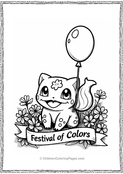 Pokémon Bulbasaur At The Festival Of Colors Free PDF Printable