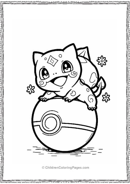 Pokémon Bulbasaur Emerging From A Pokeball Free PDF Printable