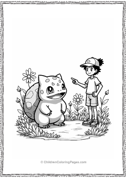 Pokémon Bulbasaur Exploring A Colorful Garden Free PDF Printable