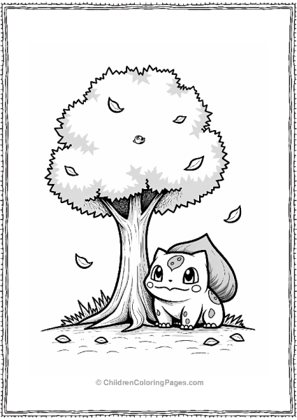 Pokémon Bulbasaur Under A Leafy Tree Free PDF Printable