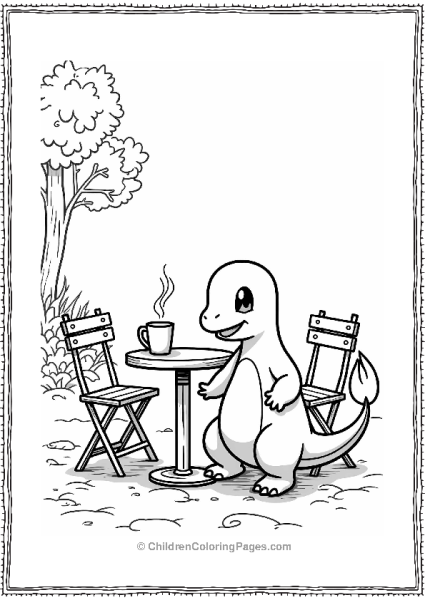 Pokémon Charmander At A Cafe Free PDF Printable