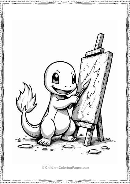 Pokemon Charmander Painting With Bright Colors Free PDF Printable