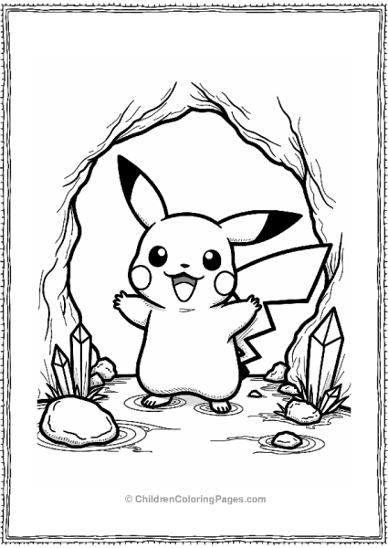 Pokémon Charming Pikachu In A Mystical Cave Free PDF Printable