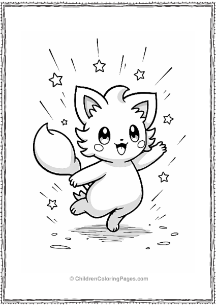 Pokémon Clefairy Dancing Under Shooting Stars Free PDF Printable