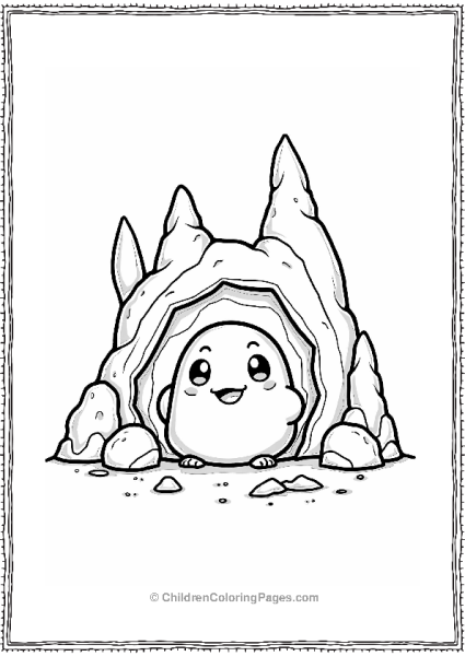 Pokémon Dugtrio Peeking Out From The Cave Free PDF Printable