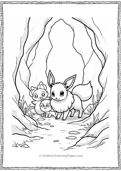 Pokémon Eevee And Friends Exploring A Cave Free PDF Printable