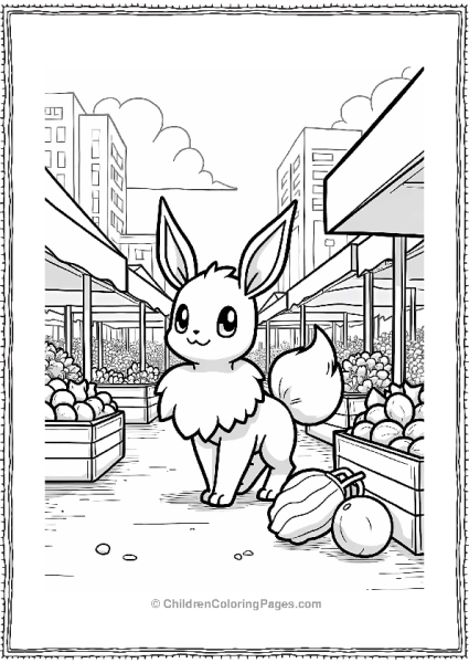 Pokémon Eevee At The Farmer S Market Free PDF Printable