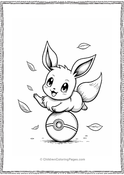 Pokémon Eevee Jumping Out Of A Pokeball Free PDF Printable