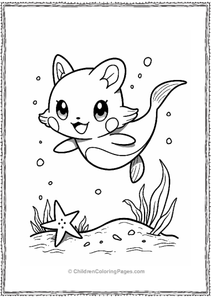 Pokémon Finneon Swimming With Starfish Free PDF Printable