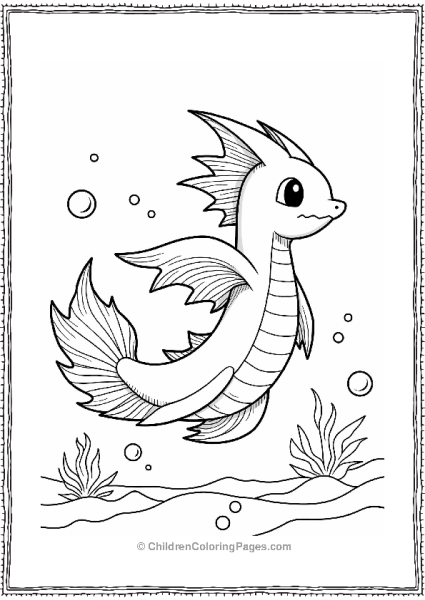 Pokemon Gyarados Swimming In Ocean Depths Free PDF Printable