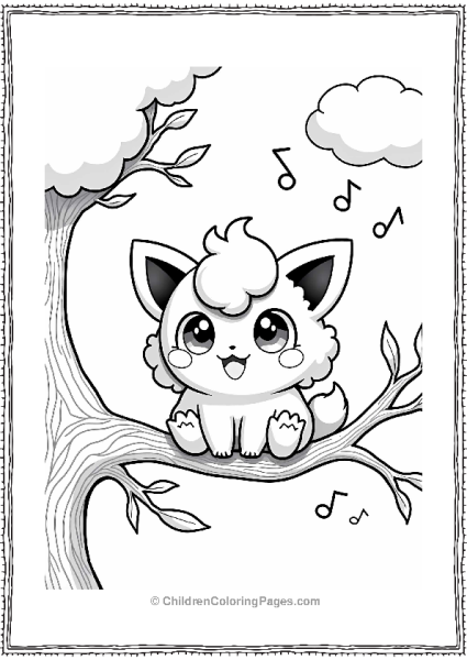 Pokémon Jigglypuff Singing On A Tree Branch Free PDF Printable