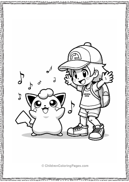 Pokémon Jigglypuff Singing With Trainer Free PDF Printable