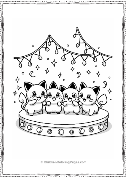 Pokémon Jiggly Puffs Singing On Stage Free PDF Printable