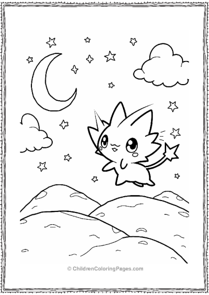 Pokémon Jirachi’s Wish Under A Starry Night Free PDF Printable