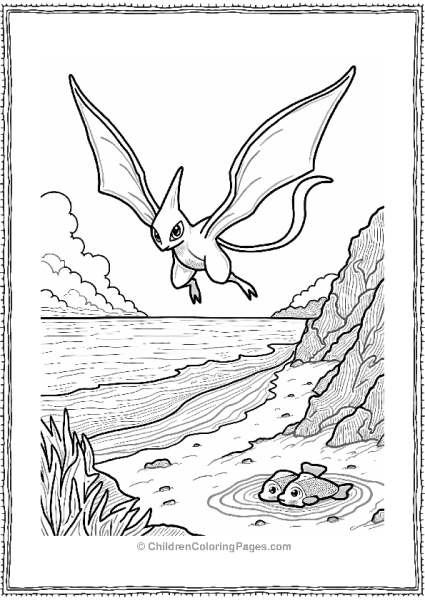 Pokemon Lugia Soaring Over Ocean Cove Free PDF Printable