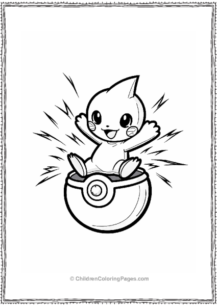 Pokémon Machop Bursting From A Pokeball Free PDF Printable