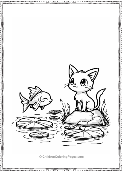 Pokémon Meowth By A Sparkling Pond Free PDF Printable