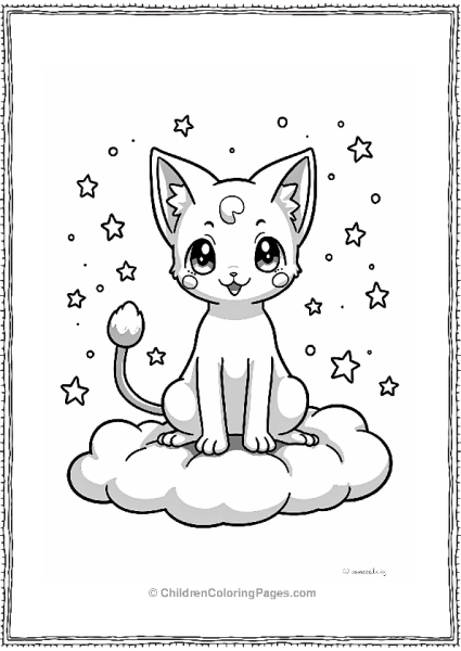 Pokémon Mew On A Cloud With Stardust Free PDF Printable