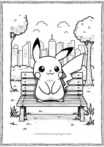 Pokémon Pikachu In A Busy City Park Free PDF Printable