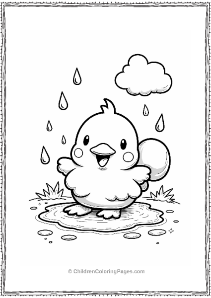 Pokémon Piplup Splashing In A Puddle Free PDF Printable