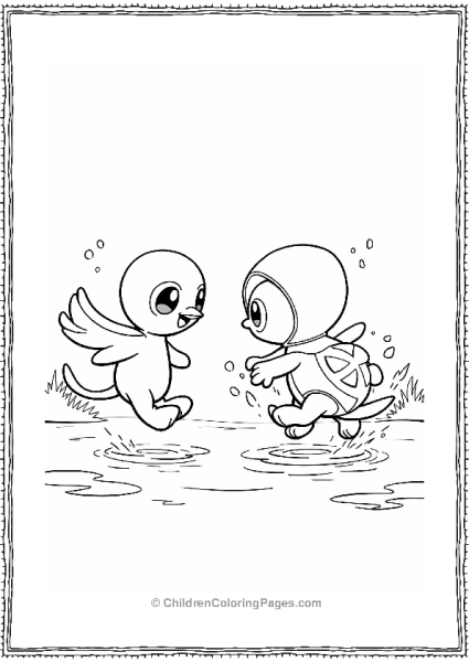 Pokémon Piplup Vs Turtwig Splash Battle Free PDF Printable