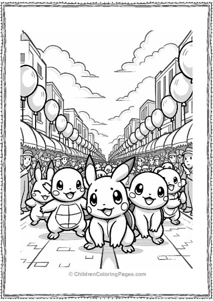 Pokémon Pokemon Parade With Squirtle And Togepi Free PDF Printable