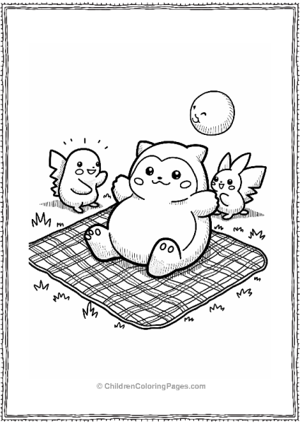 Pokémon Snorlax Picnic With Friends Free PDF Printable