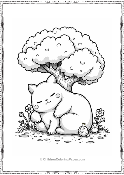 Pokémon Snorlax Resting Under A Tree Free PDF Printable