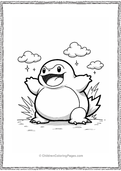 Pokémon Snorlax Yawning From A Pokeball Free PDF Printable