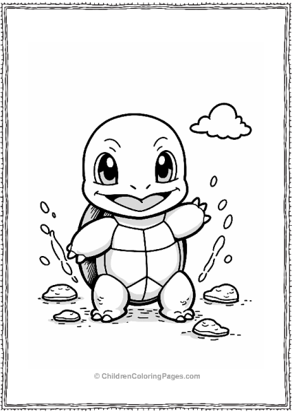 Pokémon Squirtle Splashing Water With Trainer Free PDF Printable