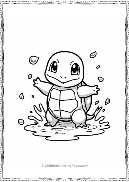 Pokémon Squirtle Splashing Water Free PDF Printable