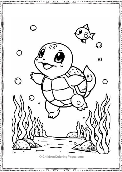 Pokémon Squirtle Swimming In A Coral Reef Free PDF Printable