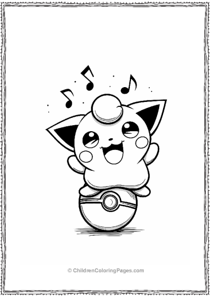 Pokémon Surprised Jigglypuff Bouncing From A Pokeball Free PDF Printable