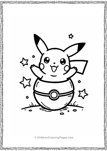 Pokémon Surprised Pikachu From A Pokeball Free PDF Printable