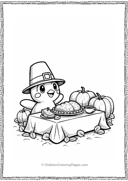 Pokémon Thanksgiving Piplup Celebration Free PDF Printable