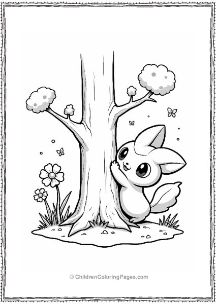 Pokémon Togepi Playing Peek A Boo In A Garden Free PDF Printable