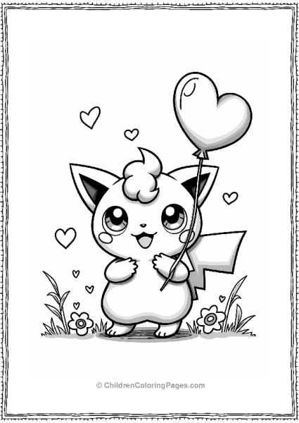 Pokémon Valentine S Day Jigglypuff With Heart Balloon Free PDF Printable