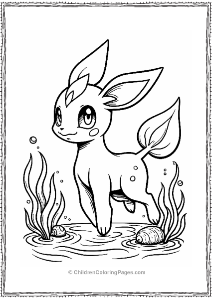 Pokemon Vaporeon Gliding Through Gentle Waves Free PDF Printable