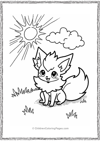 Pokemon Vulpix Enjoying A Sunny Day Free PDF Printable