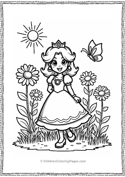 Princess Daisy In A Flower Garden Free PDF Printable