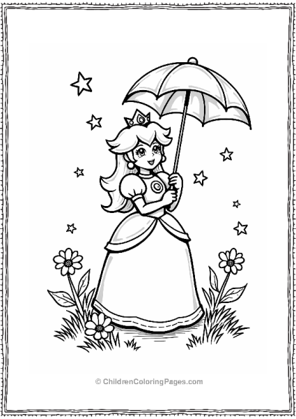 Princess Peach Catching Falling Stars Free PDF Printable