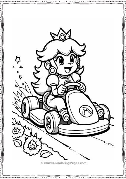 Princess Peach In Her Go Kart Free PDF Printable