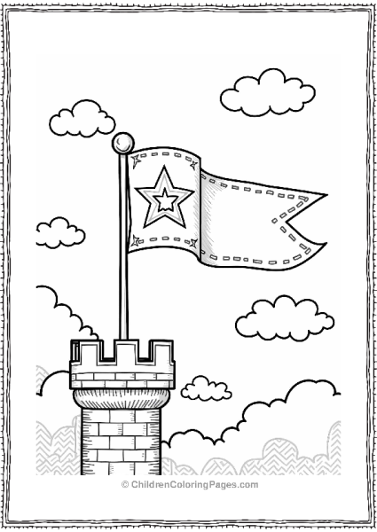 Princess Peach’s Flag Above The Castle Free PDF Printable