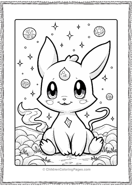 Psychic Pokémon With Floating Orbs Free PDF Printable