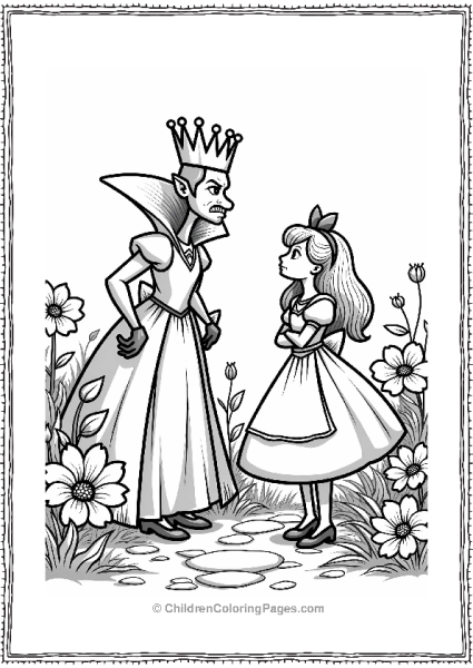 Queen Of Hearts Confronts Alice Free PDF Printable