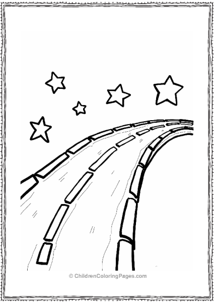 Rainbow Road Coloring Page Free PDF Printable