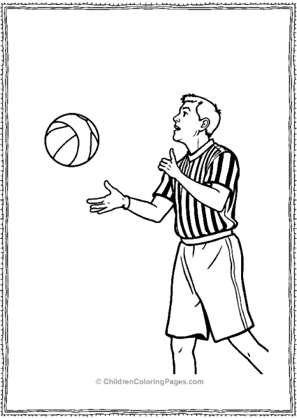 Referee Tossing Ball For Basketball Jump Ball Free PDF Printable