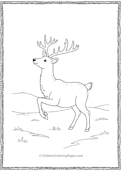 Reindeer Practicing Flight At North Pole Free PDF Printable